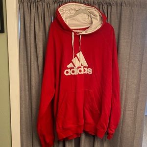 Adidas Mens Sweatshirt Hoodie Red Size 4XL
